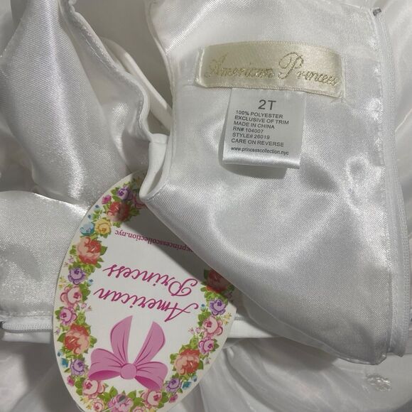 American Princess White Dress Size 2T Girl Kid Special Occasion Wedding Birthday - Picture 9 of 11
